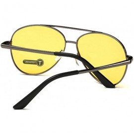 Oval Night Vision Glasses Safety Driving Polarized Retro Sunglasses Anti-Glare HD Yellow Lens for Men & Women - C318HCZ75OD $...