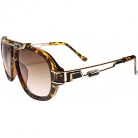 Square Hip Hop OG Modern Retro Shield Luxury Designer Fashion Sunglasses - Tortoise - CQ195D45C8N $15.87