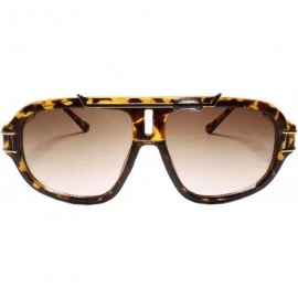 Square Hip Hop OG Modern Retro Shield Luxury Designer Fashion Sunglasses - Tortoise - CQ195D45C8N $15.87