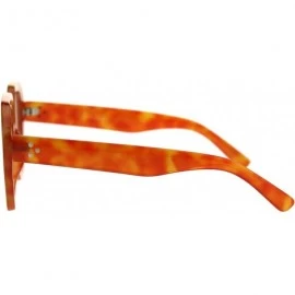 Rectangular Trendy Vintage Thick Plastic Rectangular Mobster Boyfriend Sunglasses - Orange Tortoise Clear - C318TR5MTU9 $9.72