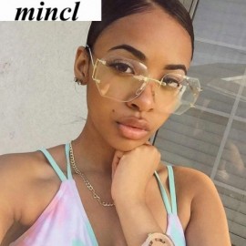 Wrap Hot Oversized Rimless Sunglasses Women Clear Lens Eyewear - Gold - C712H47R5Z1 $14.67