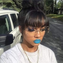 Wrap Hot Oversized Rimless Sunglasses Women Clear Lens Eyewear - Gold - C712H47R5Z1 $14.67