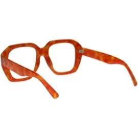 Rectangular Trendy Vintage Thick Plastic Rectangular Mobster Boyfriend Sunglasses - Orange Tortoise Clear - C318TR5MTU9 $9.72