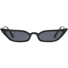 Rectangular Women Vintage Cat Eye Sunglasses Retro Small Frame UV400 Eyewear Fashion Ladies (Black) - Black - CT195NKE2H7 $15.29