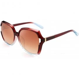 Square Women Polarized Sunglasses Classic Oversized Cateye Sparkling Design Anti Glare B2559 - Brown - CN193XDD7Z5 $30.87