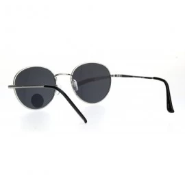 Round Polarized Lens Mens Trendy Hipster Dad Shade Round Oval Sunglasses - Silver Black - CW18Q0D474Z $13.02