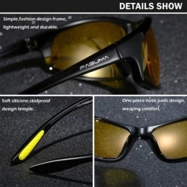 Sport Polarized Sports Sunglasses For Men Cycling Driving Fishing 100% UV Protection - C519CM3DNG3 $17.92