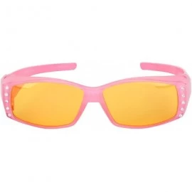 Sport 2 Pair of Night Driving Polarized Sunglasses that Fit Over Prescription Glasses - Black/Pink - CF188627OGK $15.58