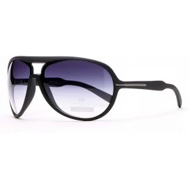 Aviator Women's Thick Frame Aviator UV Protected Sunglasses with Stripe Accent - Black - C31908GM9HS $33.23