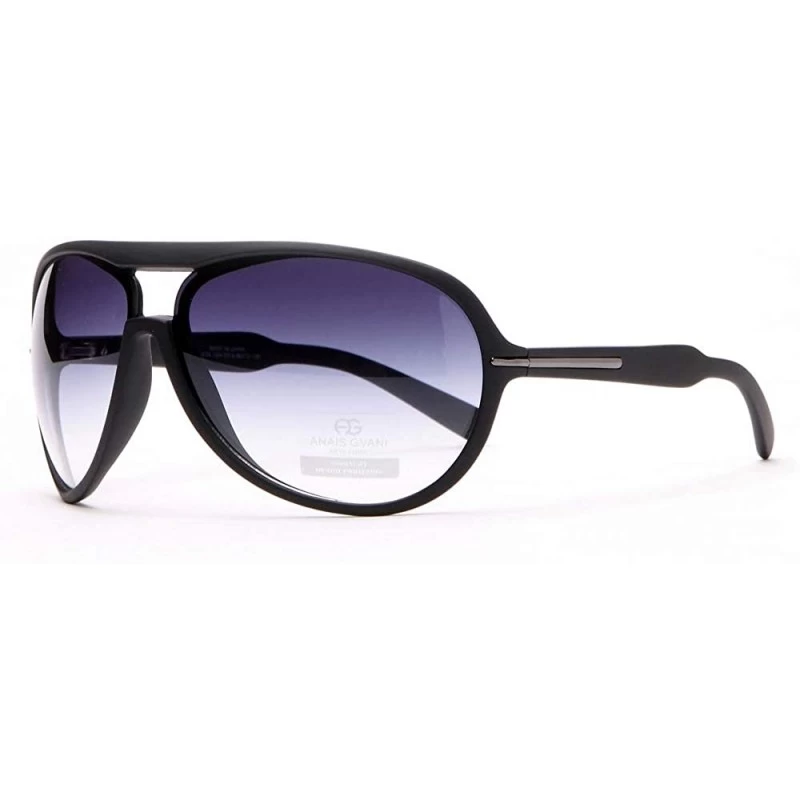 Aviator Women's Thick Frame Aviator UV Protected Sunglasses with Stripe Accent - Black - C31908GM9HS $18.99