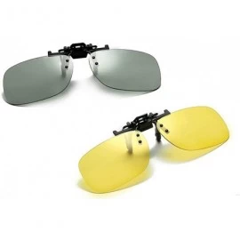 Sport New Fashion Sun Photochromic Polarized Clip-on Flip Up Metal Clip Rimless Driving Sunglasses - Yellow - CM18N6CRCM8 $13.14