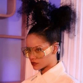 Rectangular Rihanna Sunglasses Oversized sunglasses sunglaases - 6 - CD192O6LHQD $11.68