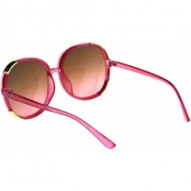 Butterfly Womens Luxury Mod Stylish Snazzy Round Butterfly Sunglasses - Pink Brown Pink - CG18R325QZT $11.79