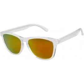Sport Mens Womens Retro PolarizedSunglasses Classic Sports Sunglasses UV400 - Transparent-red - CK18RSANGM4 $17.81
