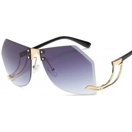 Aviator 32g Irregular Frameless Sunglasses Women Gradient Alloy Frame C2 Tea - C4 Purple - C318YRDGYNU $12.02