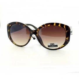Round Designer Fashion Womens Sunglasses Oversized Oval Round Frame - Tortoise Brown - CP11VH2GDFD $20.81