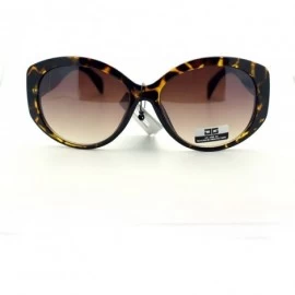 Round Designer Fashion Womens Sunglasses Oversized Oval Round Frame - Tortoise Brown - CP11VH2GDFD $13.24