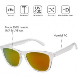 Sport Mens Womens Retro PolarizedSunglasses Classic Sports Sunglasses UV400 - Transparent-red - CK18RSANGM4 $11.10