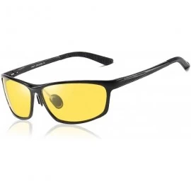 Wrap Anti Glare Night-vision Glasses For Headlight Polarized Driving Glasses 2179 - Black Frame Yellow Lens - CL11VWB1WXR $19.84