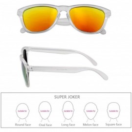Sport Mens Womens Retro PolarizedSunglasses Classic Sports Sunglasses UV400 - Transparent-red - CK18RSANGM4 $11.10