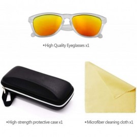 Sport Mens Womens Retro PolarizedSunglasses Classic Sports Sunglasses UV400 - Transparent-red - CK18RSANGM4 $11.10