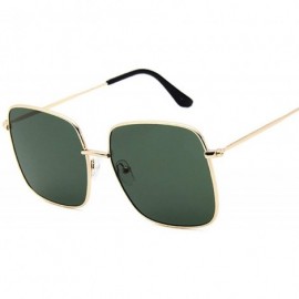 Square Retro Big Square Sunglasses Women Vintage Brand Shades Metal Color Sun Glasses Female Fashion Designer Lunette - CS197...