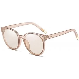 Goggle Fashion Women Colour Luxury Flat Top Cat Eye Sunglasses - 1700 Brown Clear - CM18HQ543U7 $23.12