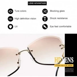 Goggle Polarized Hexagonal Sunglasses-Photochromic Rimless Shade Glasses-Mirror Lens - B - C1190EDE36K $58.13