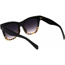 Rectangular Womens Large Horn Rim Dorky Boyfriend Retro Sunglasses - Black Tortoise Smoke - CT18QZ7Q32X $11.44