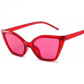 Cat Eye Men's Fashion Vintage Retro Cat Eye Sunglasses for Women Little Designer Shades Glasses9007 (Color Pink) - Pink - CI1...