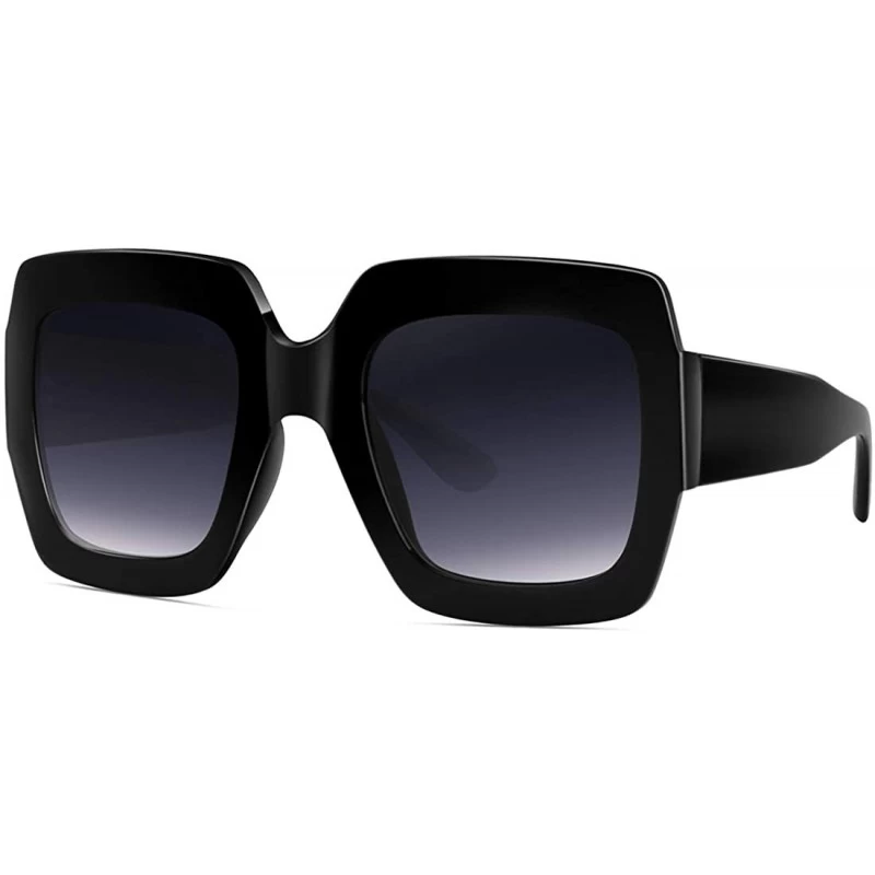 Oversized Square-Frame Designer Inspired Oversize Sunglasses for Women Brand Designer Shades - C6 - CO189YH92DU $10.77