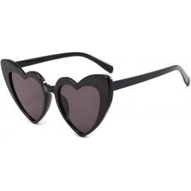 Aviator Heart Sunglasses Women Brand Designer Cat Eye Sun Glasses Retro Love Bgray - Bgray - CQ18YZUUW7U $17.74
