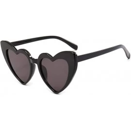 Aviator Heart Sunglasses Women Brand Designer Cat Eye Sun Glasses Retro Love Bgray - Bgray - CQ18YZUUW7U $9.91