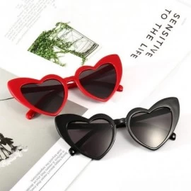 Aviator Heart Sunglasses Women Brand Designer Cat Eye Sun Glasses Retro Love Bgray - Bgray - CQ18YZUUW7U $9.91
