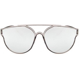 Oval Women Sunglasses Retro Bright Black Grey Drive Holiday Oval Non-Polarized UV400 - Grey White - CW18RLWWT3O $8.02