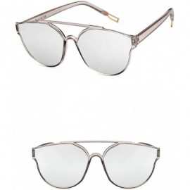 Oval Women Sunglasses Retro Bright Black Grey Drive Holiday Oval Non-Polarized UV400 - Grey White - CW18RLWWT3O $8.02