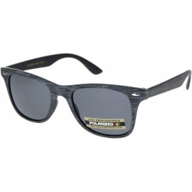Rectangular Mens Polarized Hipster Wood Grain Print Plastic Rectangular Sunglasses - Grey Wood Black - CG18ONQ58LH $9.48