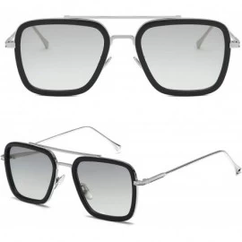 Aviator Tony Stark Sunglasses -Vintage Square Metal Frame Sunglasses for Men Women Classic Downey IRON MAN TONY Stark 3 - CL1...