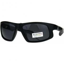 Wrap Nitrogen Mens Polarized Lens Sunglasses Wrap Around Rectangular UV 400 - Black - CN189WG5GDQ $22.13