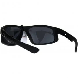 Wrap Nitrogen Mens Polarized Lens Sunglasses Wrap Around Rectangular UV 400 - Black - CN189WG5GDQ $12.12