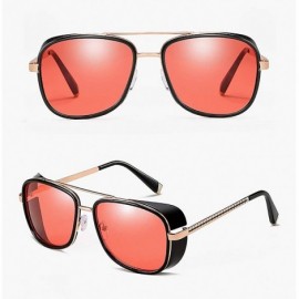 Aviator Tony Stark Sunglasses -Vintage Square Metal Frame Sunglasses for Men Women Classic Downey IRON MAN TONY Stark 3 - CL1...