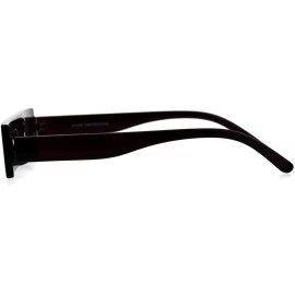 Rectangular 80s Squared Narrow Rectangular Robotic Futurism Plastic Sunglasses - Burgundy - CF18GL9H2Y3 $18.77