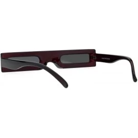 Rectangular 80s Squared Narrow Rectangular Robotic Futurism Plastic Sunglasses - Burgundy - CF18GL9H2Y3 $18.77