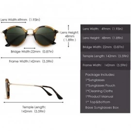 Round Retro Polarized Round Sunglasses for Women Vintage Small Mirror Glasses - Tortoise Frame / Polarized Green Lens - CD18A...