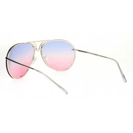 Oval Retro Vintage Rimless Oceanic Lens Pilot Sunglasses - Blue Pink - CY12N08OLNT $11.20