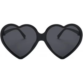 Wayfarer Women Fashion Unisex Heart-Shaped Shades Sunglasses Integrated UV Glasses - Black - C118NK2MREX $16.55