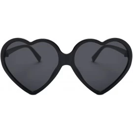 Wayfarer Women Fashion Unisex Heart-Shaped Shades Sunglasses Integrated UV Glasses - Black - C118NK2MREX $8.71