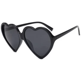 Wayfarer Women Fashion Unisex Heart-Shaped Shades Sunglasses Integrated UV Glasses - Black - C118NK2MREX $8.71