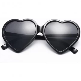 Wayfarer Women Fashion Unisex Heart-Shaped Shades Sunglasses Integrated UV Glasses - Black - C118NK2MREX $8.71