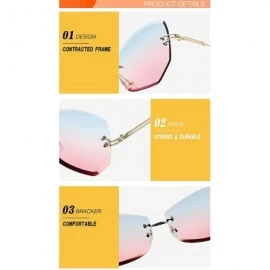 Goggle Polarized Hexagonal Sunglasses-Photochromic Rimless Shade Glasses-Mirror Lens - B - C1190EDE36K $58.13